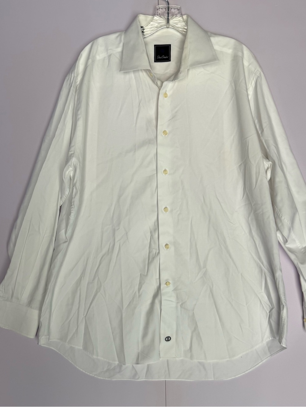 David Donahue Shirt Mens 17 34/35
White Solid 100% Cotton Dress Long Sleeve